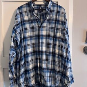 Izod Navy and White Checkered Men's Shirt
